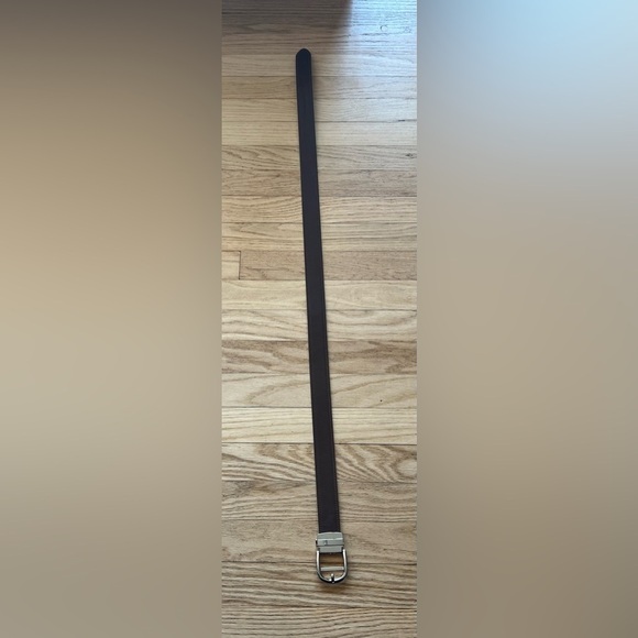 Brown Synthetic Leather Belt with Silver Buckle - Picture 3 of 6